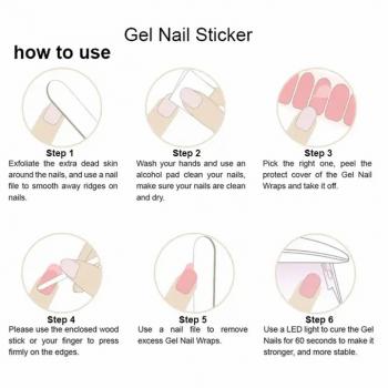 Custom Gel Nail Sticker With Uv Gel Wraps Korean Style New Gel Nail Stickers Semi Cured
