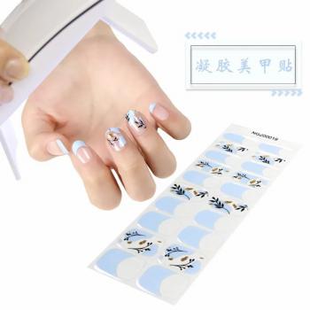 Custom Gel Nail Sticker With Uv Gel Wraps Korean Style New Gel Nail Stickers Semi Cured