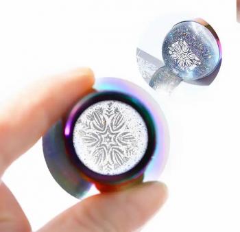 Wholesale Stamping Plate Jelly Silicone Nail Stamp Hollowed Rainbow Laser Aura French Nail Art Stamper