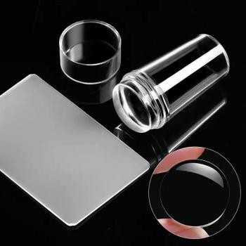 New Wholesale Pure Clear Jelly Silicone Nail Stamp Transparent Art Stamper Nail Stamping Plate For Nail Stamping Plate