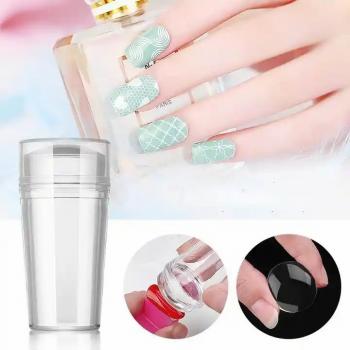 New Wholesale Pure Clear Jelly Silicone Nail Stamp Transparent Art Stamper Nail Stamping Plate For Nail Stamping Plate