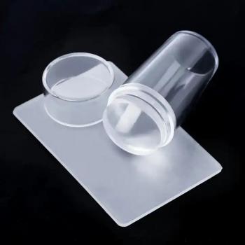 New Wholesale Pure Clear Jelly Silicone Nail Stamp Transparent Art Stamper Nail Stamping Plate For Nail Stamping Plate