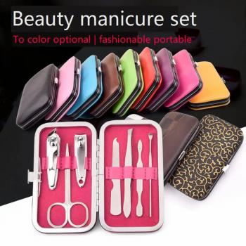 Wholesale 7 pieces manicure pedicure nail clipper beauty tool set can be customized LOGO