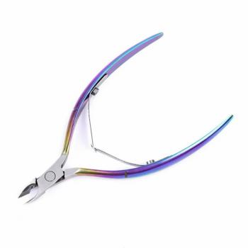 Factory Wholesale Rainbow Color Gradient neon Cutter Nail Clipper Set Stainless Steel