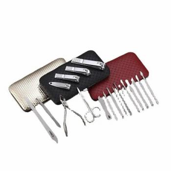 19pcs Scissors Nail Clippers Set Nail File Dead Skin Pliers Trimmer Manicure Tools Grooming Nail Cutting Tweezers Set