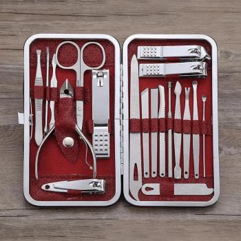 19pcs Scissors Nail Clippers Set Nail File Dead Skin Pliers Trimmer Manicure Tools Grooming Nail Cutting Tweezers Set
