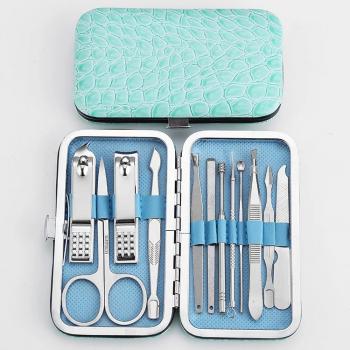 19pcs Scissors Nail Clippers Set Nail File Dead Skin Pliers Trimmer Manicure Tools Grooming Nail Cutting Tweezers Set