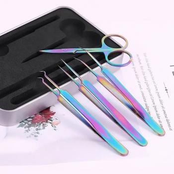 2024 Wholesale Nail Grooming Tools Stainless Steel Nail Tweezers Cuticle Pusher Nail Polish Remover Manicure Care Tool