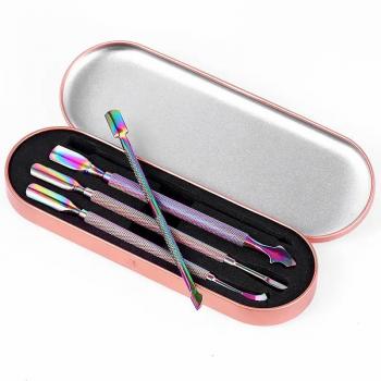 2024 Wholesale Nail Grooming Tools Stainless Steel Nail Tweezers Cuticle Pusher Nail Polish Remover Manicure Care Tool