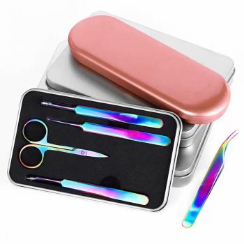 2024 Wholesale Nail Grooming Tools Stainless Steel Nail Tweezers Cuticle Pusher Nail Polish Remover Manicure Care Tool