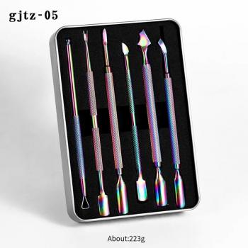 2024 Wholesale Nail Grooming Tools Stainless Steel Nail Tweezers Cuticle Pusher Nail Polish Remover Manicure Care Tool