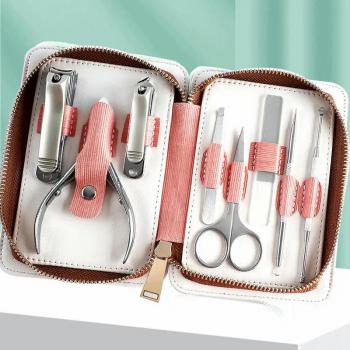 Quality 8 Pieces Manicure Set Professional Grooming Kits Stainless Steel Manicure Nail Clippers Pedicure Kit