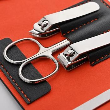New Professional 6 Pieces Manicure Set Stainless Steel Portable Grooming Kit Nail Clipper Kit with Leather Travel Case