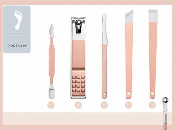 New Custom Logo Manicure Pedicure Set 18Pcs Stainless Steel Nail Clippers Nail cutter Set Nail Tool with Leather Case