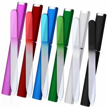 Professional Crystal Glass Nail Files Durable Gradient Double Sided Nail Art Buffer Files With Cases For Women Girl Beauty Tools