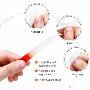 Professional Crystal Glass Nail Files Durable Gradient Double Sided Nail Art Buffer Files With Cases For Women Girl Beauty Tools