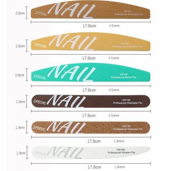 3/5Pcs Professional Manicure Nail Files Dual Sided Nail Care Tools Buffing Sanding Smooths Shapes Nails Washable 100 180 Grit