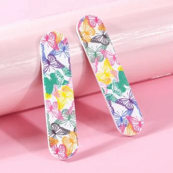 Colored Mini 9cm Nail File Printed Double sided EVA Nail Scrolls File Wholesale Custom Printed Nail Files