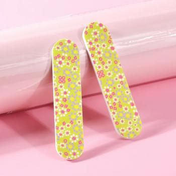 Colored Mini 9cm Nail File Printed Double sided EVA Nail Scrolls File Wholesale Custom Printed Nail Files