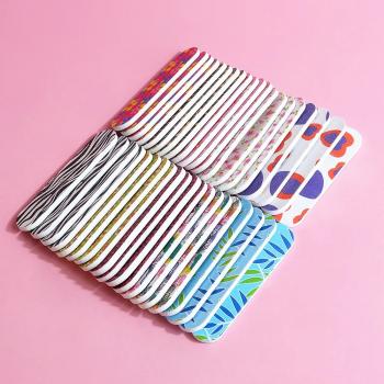 Colored Mini 9cm Nail File Printed Double sided EVA Nail Scrolls File Wholesale Custom Printed Nail Files