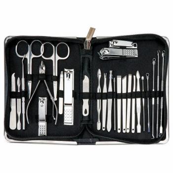 Professional Popular High Quality Stainless Steel Set De Manicure 10 26 Pieces Nail Manicure Set With Luxurious Leather Case