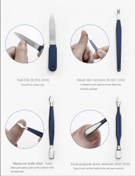 Professional Home Stainless Steel 18pcs 7pcs Manicure Set With Leather Case