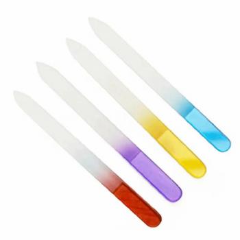 New Product Customized Printing Logo Double Side Disposable Crystal Glass Nail Buffer Manicure Nail File
