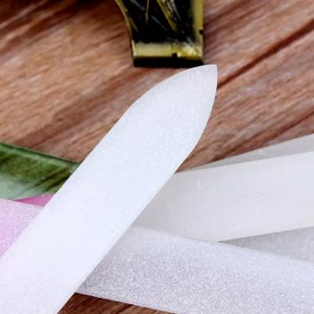 New Product Customized Printing Logo Double Side Disposable Crystal Glass Nail Buffer Manicure Nail File