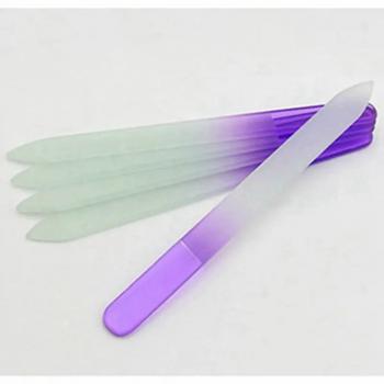 New Product Customized Printing Logo Double Side Disposable Crystal Glass Nail Buffer Manicure Nail File