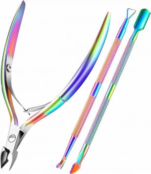 Durable Dead Skin Clipper Manicure Pedicure Tools Professional Cuticle Nippers and Triangle Cuticle Nail Pusher Peeler Scraper