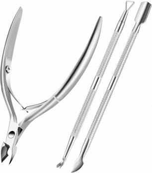 Durable Dead Skin Clipper Manicure Pedicure Tools Professional Cuticle Nippers and Triangle Cuticle Nail Pusher Peeler Scraper