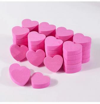 100/180 Mini Pink Heart Sponge File Double Side Trimmer Lime Buffer Nails Professional Tools Heart Shaped Nail Buffers