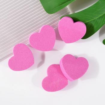100/180 Mini Pink Heart Sponge File Double Side Trimmer Lime Buffer Nails Professional Tools Heart Shaped Nail Buffers