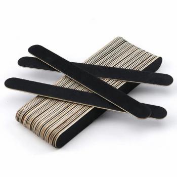 Wholesale Customizable Oem Double Side Black Custom Wooden Nail File 100/180 Files For Nails 100/180