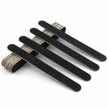 Wholesale Customizable Oem Double Side Black Custom Wooden Nail File 100/180 Files For Nails 100/180