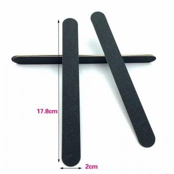 Custom Logo Printed Wholesale 100/180 Fine Density Surface Black Oblong Block Wood Nail Sanding File 2024