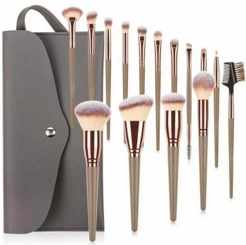 New Professional Maquillaje Tools Synthetic Korean Brown Foundation Eye Makeup Brushes 7/10/15 Pcs Custom Logo Makeup Brush Set