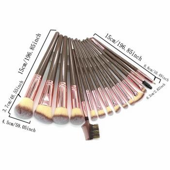 New Professional Maquillaje Tools Synthetic Korean Brown Foundation Eye Makeup Brushes 7/10/15 Pcs Custom Logo Makeup Brush Set