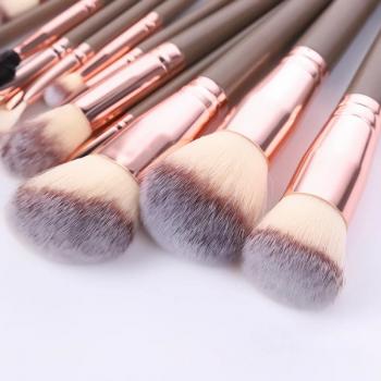 New Professional Maquillaje Tools Synthetic Korean Brown Foundation Eye Makeup Brushes 7/10/15 Pcs Custom Logo Makeup Brush Set