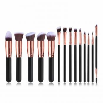 New 14pcs Makeup Brush Set Foundation private label custom logo Cruelty-Free vegan hair pink Synthetic