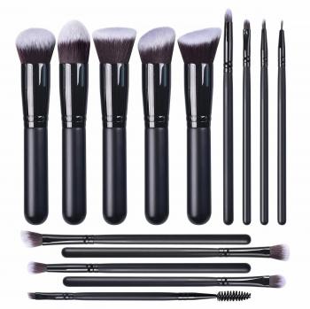 New 14pcs Makeup Brush Set Foundation private label custom logo Cruelty-Free vegan hair pink Synthetic