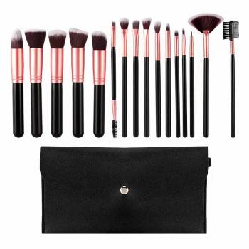 Wholesale High Quality Custom Logo Foundation Makeup Brushes 14pcs Wood Handle Professional Makeup Brush Set Private Label
