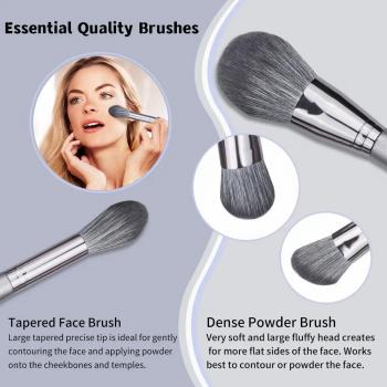 Wholesale Customized Portable Multifuntional14 Pieces Makeup Foundation Flat Round Brushes Set On Face Eyes For Beauty