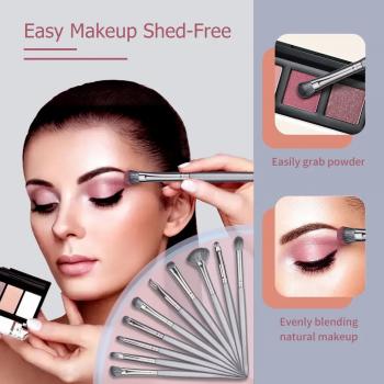 Wholesale Customized Portable Multifuntional14 Pieces Makeup Foundation Flat Round Brushes Set On Face Eyes For Beauty