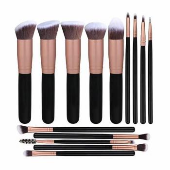 New Product 14 pcs Rose Gold Cosmetic Make up Brush Kit Private Label High Quality Makeup Brushes with Brush Holder