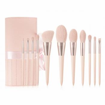 Makeup Brush Set 11pcs Premium Cosmetic Brush for Foundation Blush Concealer Eyeshadow eyebrow highlight Pink Make up brush