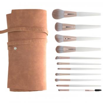 High Quality Gift 11PCS Foundation Brushes Pretty Customised Professional Cruelty Free White Makeup Brush Set With Case