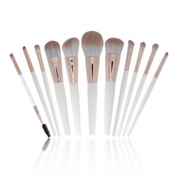 High Quality Gift 11PCS Foundation Brushes Pretty Customised Professional Cruelty Free White Makeup Brush Set With Case