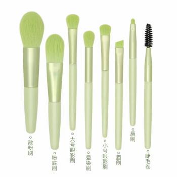 New 8pcs Mini makeup brushes with matte wooden handle portable soft hair makeup brush set beauty tools