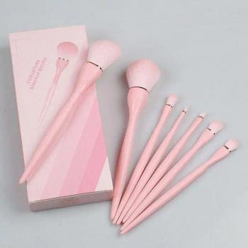 Hot Selling Eye Shadow Powder Foundation Concealer Cosmetic Pink Luxury Makeup Brush Set 7pcs Vegan Black Makeup Brushes